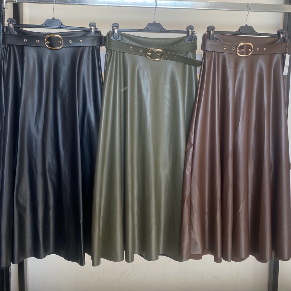 Maxi pleather skirt